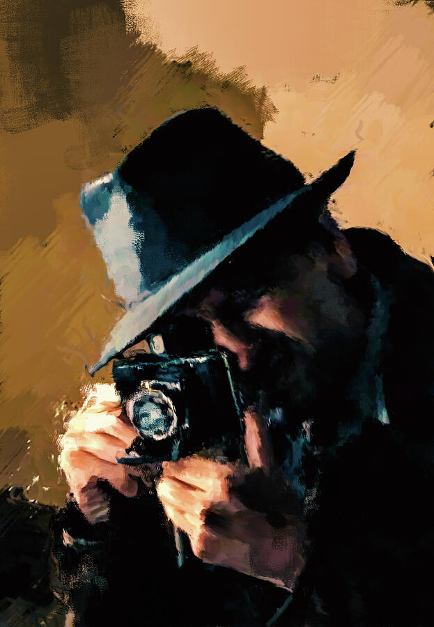 Mysterious Photographer in Hat Digital Art - Critical Role by Gradify Creations