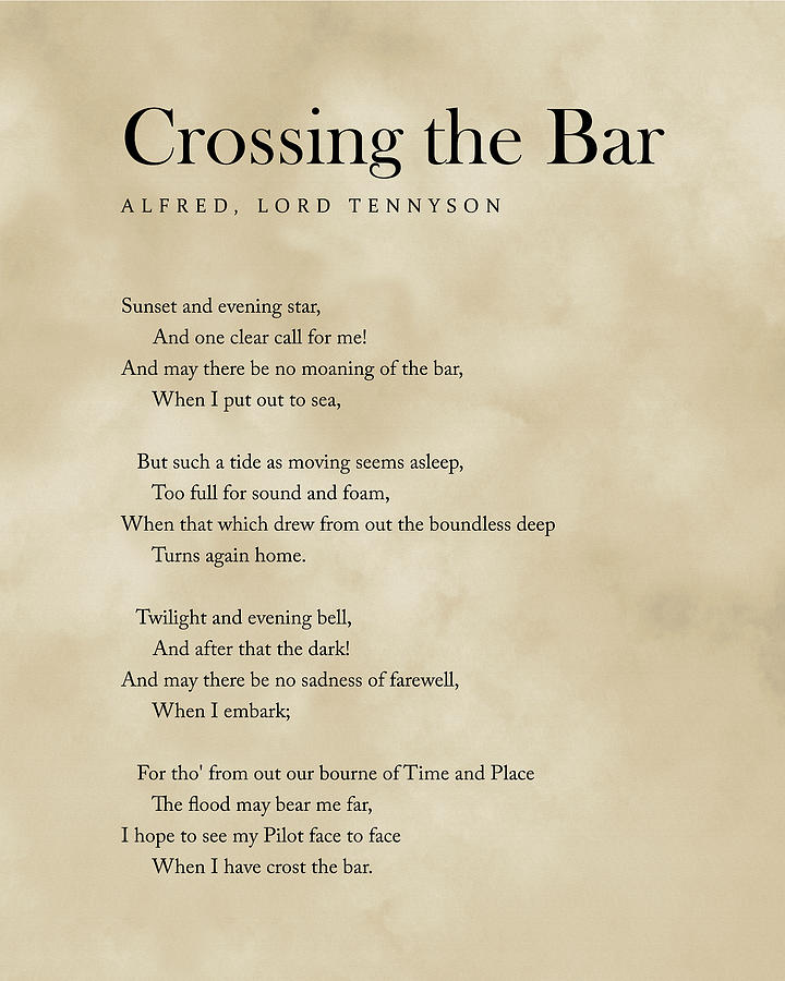 Crossing the Bar by Tennyson Digital Art - Crossing The Bar - Alfred Lord Tennyson Poem - Literature - Typography 1 - Vintage by Studio Grafiikka