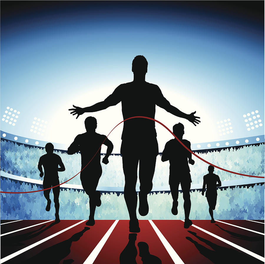 Crossing the finish line Drawing by Nico_blue