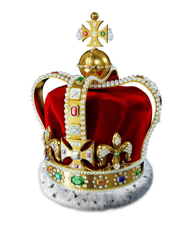 Crown with jewels, artwork Drawing by Leonello Calvetti