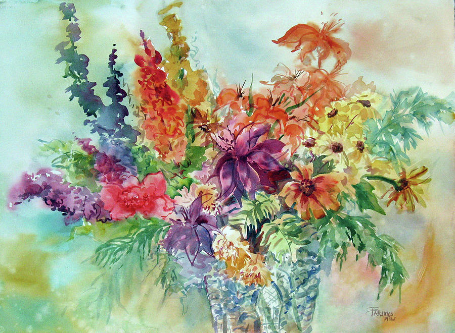 Cut Glass Bouquet Painting by Sheila Parsons