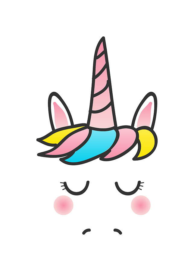 Cute Unicorn Face Digital Art by Flippin Sweet Gear