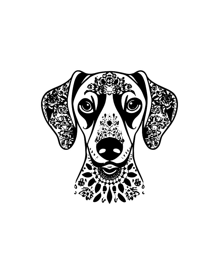 Dachshund Henna Art Digital Art by Flippin Sweet Gear