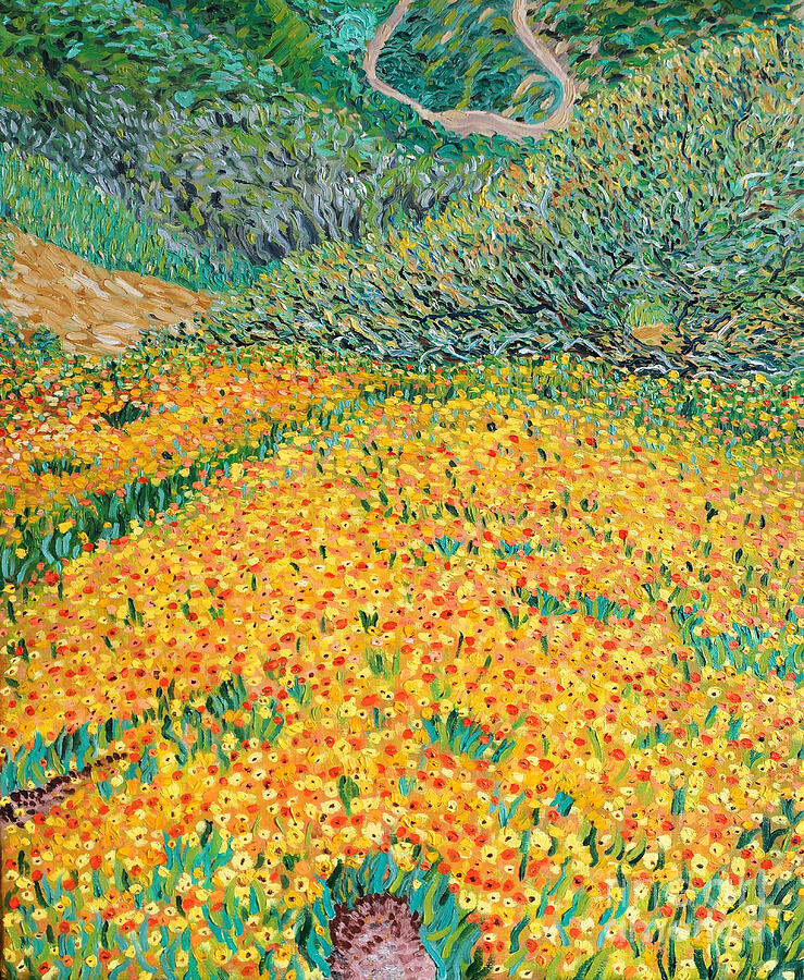 Daisies in Griffith Park Painting by Michel Cruz-Garcia