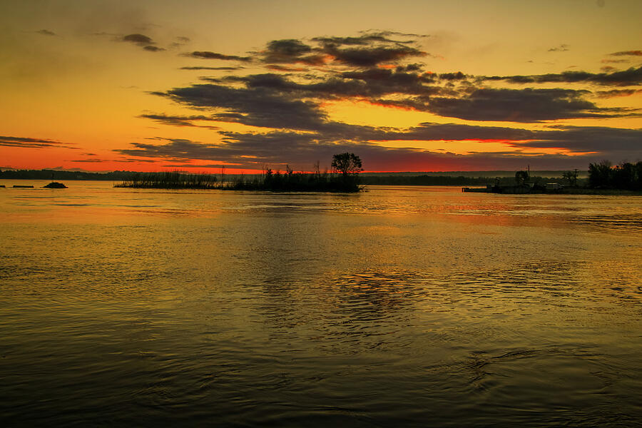 Dawns First Light on the St. Marys River Photograph by Deb Beausoleil