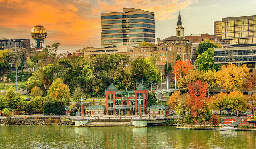 Days End at Volunteer Landing, Knoxville Photograph by Marcy Wielfaert