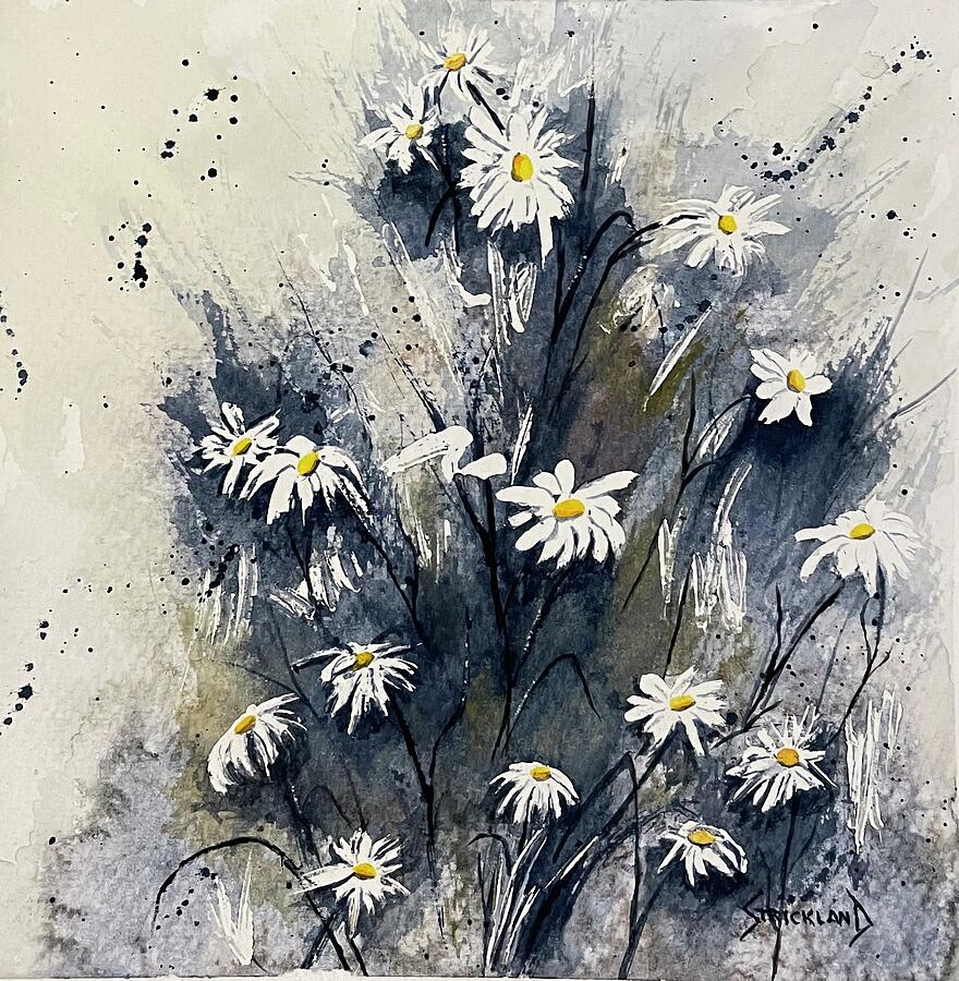 Delightful Daisies Painting by Judy Strickland