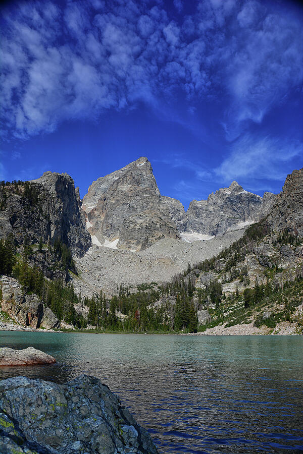 Delta Lake and Grand Teton Vertical Photograph by Raymond Salani III