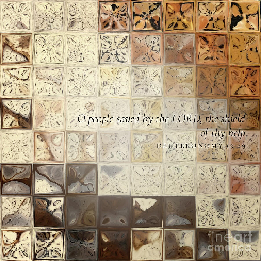 Deuteronomy 33 29 Square Christian Art, The Shield Of Thy Help Painting by Mark Lawrence