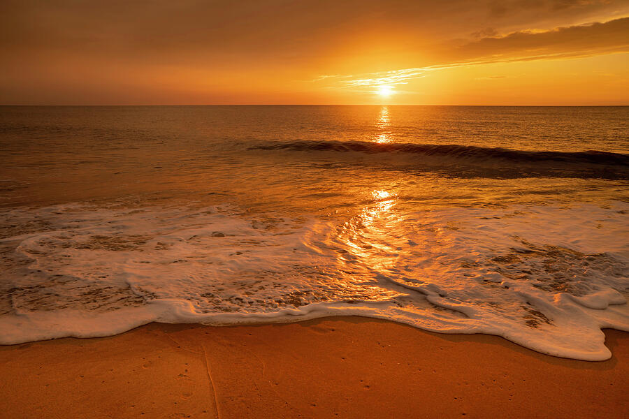Dewey Beach Sunrise Water Breaking Photograph by Jason Fink