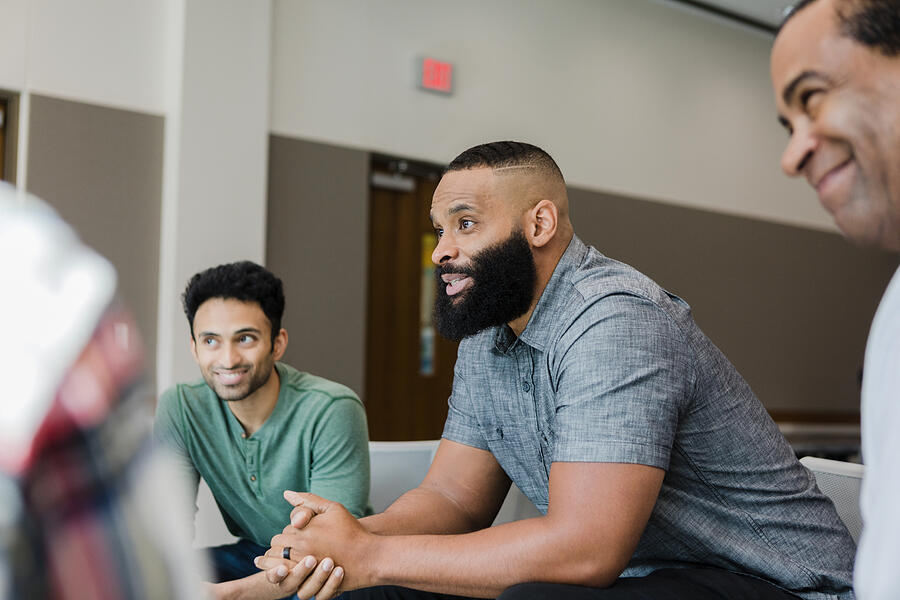 Diverse Smile During Support Group Meeting Sdi Productions