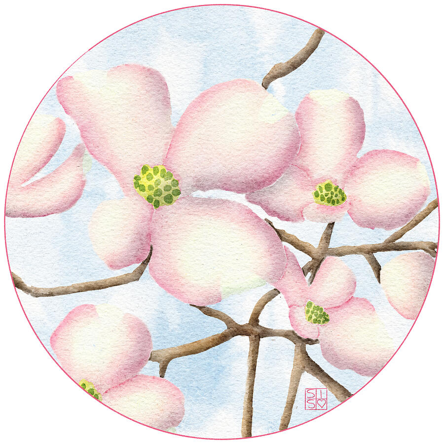 Dogwood Flowers in Bloom Digital Art by Snow Iris Studio