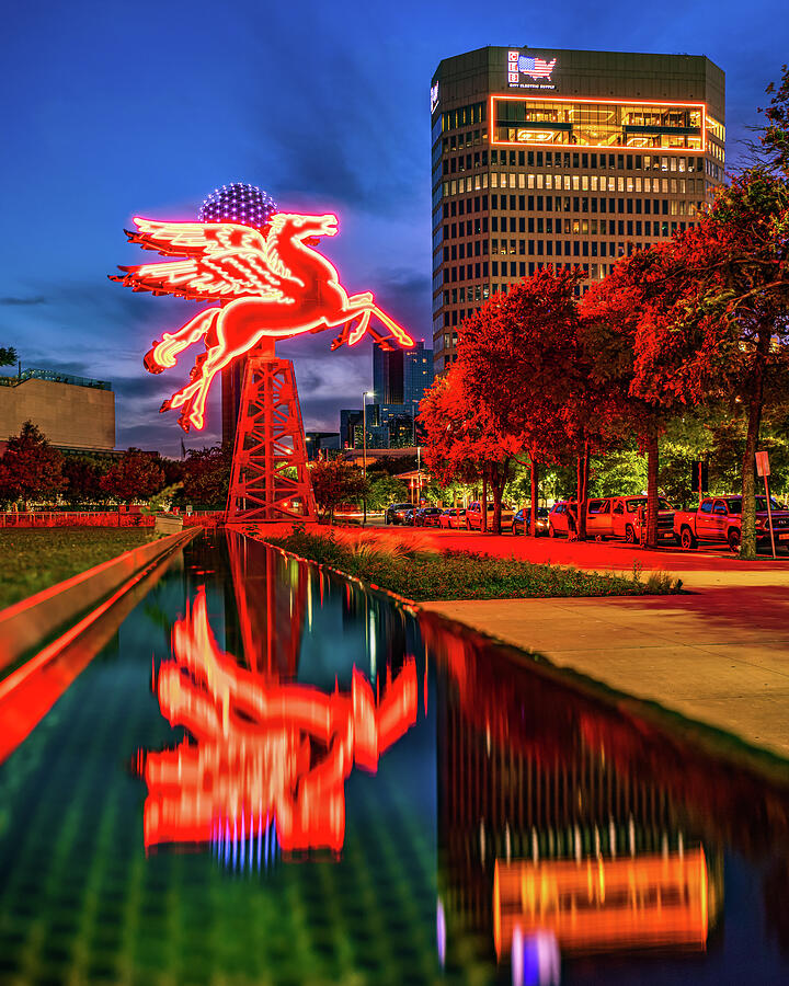 Downtown Dallas Texas Omni Hotel Red Pegasus by Gregory Ballos