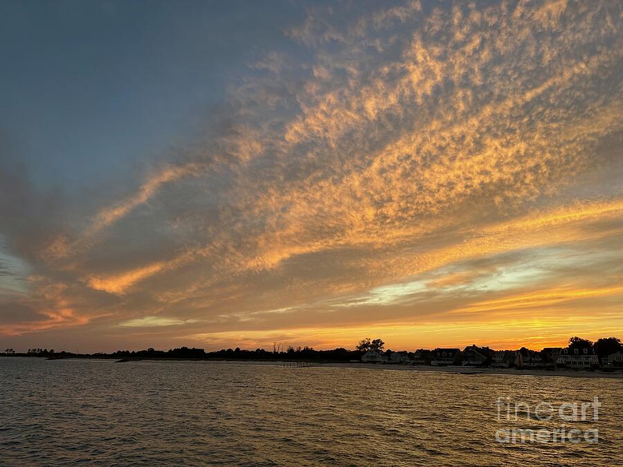 Dramatic Sunset Over Calm Waters Photograph - Dramatic Sunrise Over Calm Waters by Catherine Wilson