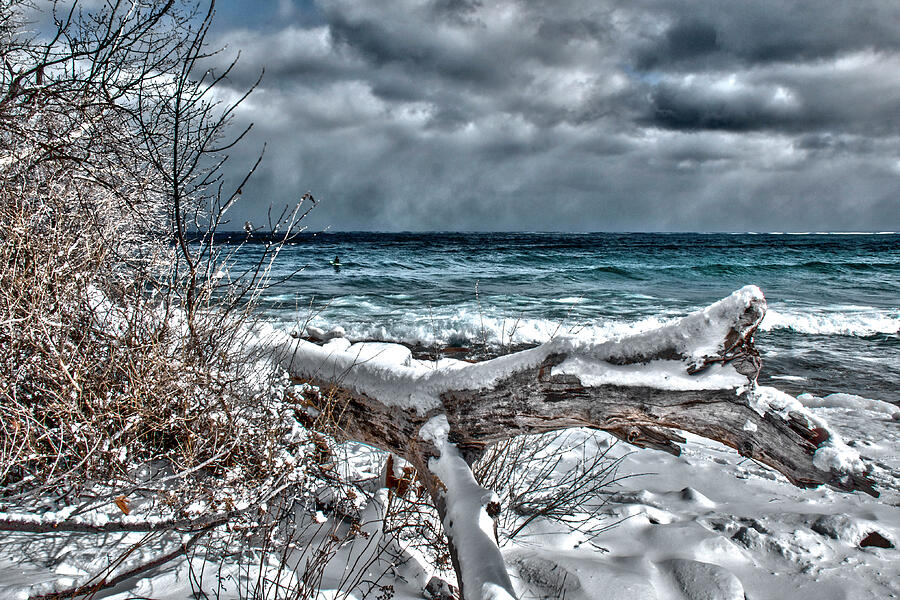 Dramatic Winter Surfing Photograph by Vi Ray
