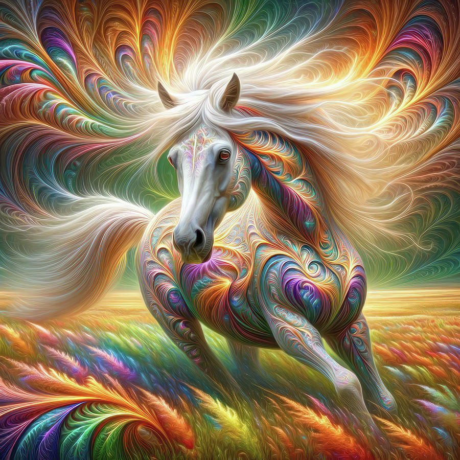 Dreamweaver Steed of the Enchanted Prairie Digital Art by Bill and Linda Tiepelman