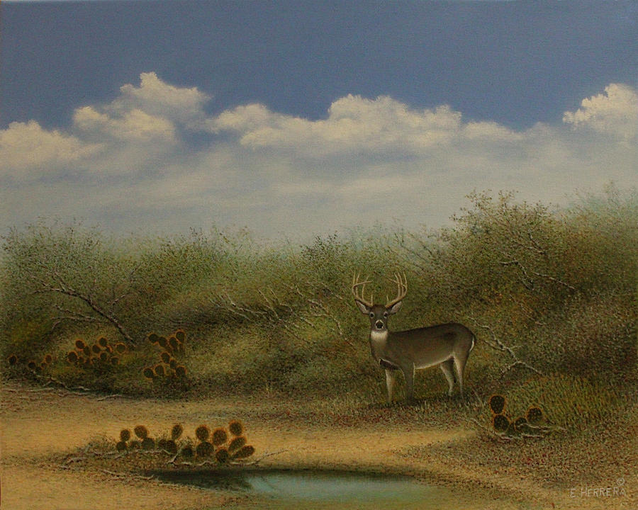 El Charco Painting by Eleazar Herrera