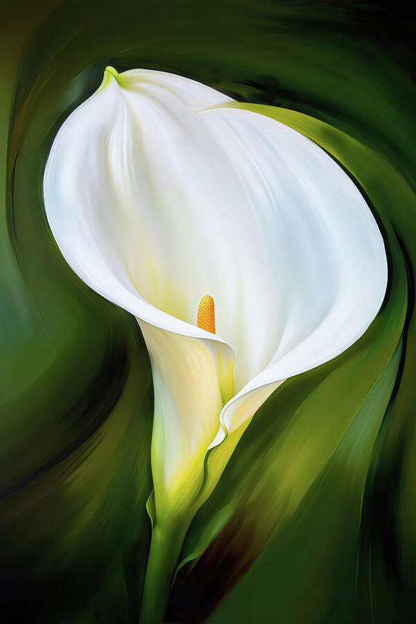Elegant White Calla Lily Digital Art - Camino Calla by Ursula Abresch