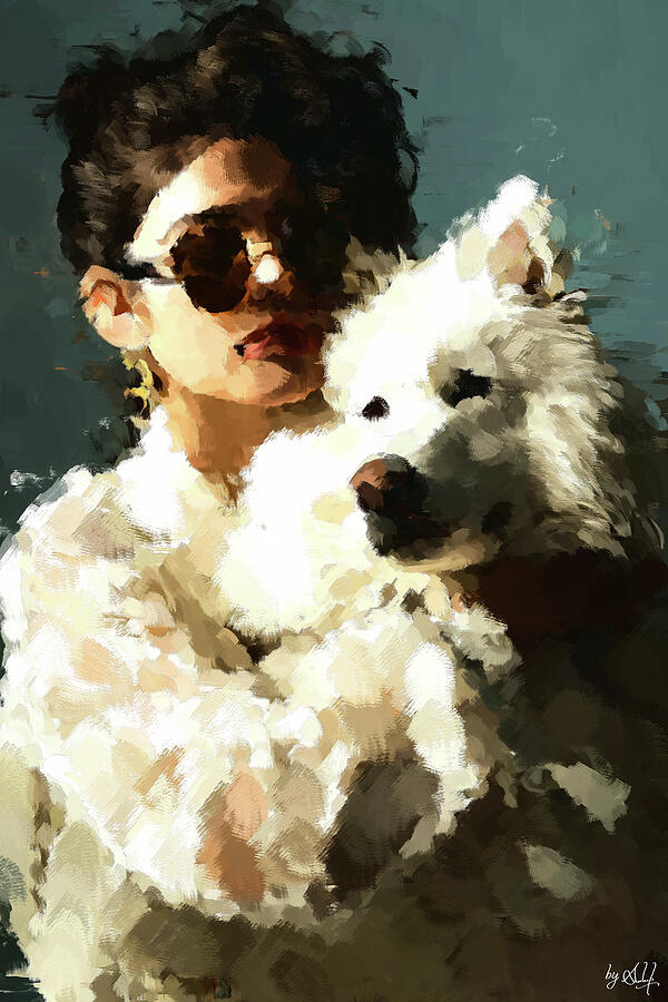 Embrace of stylish girl Digital Art by Gradify Creations
