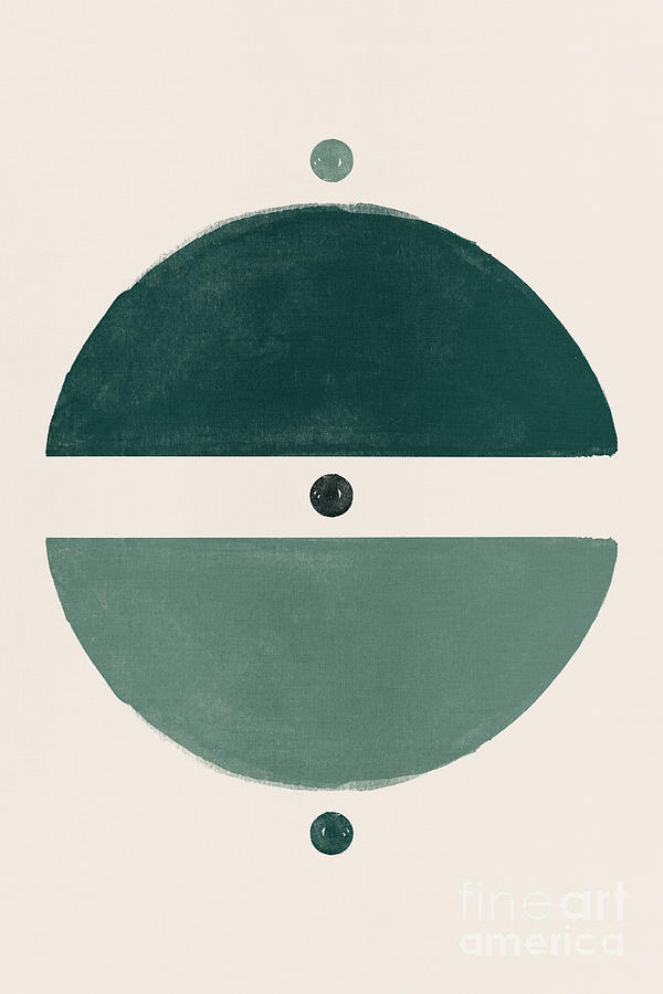 Geometric Green Reflection Digital Art - Emerald Thoughts by Ema Paraschiv