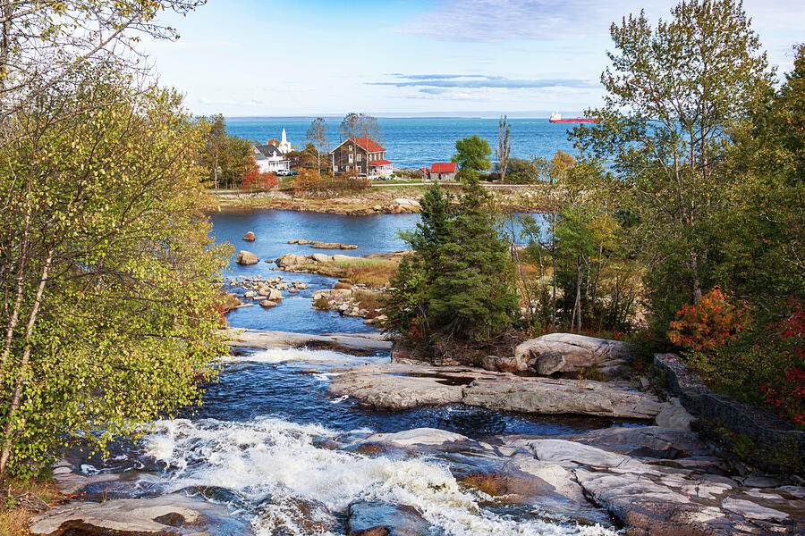 Scenic River and Ocean View Photograph - End of Summer in Eastern Quebec by St. Lawrence River by Tatiana Travelways