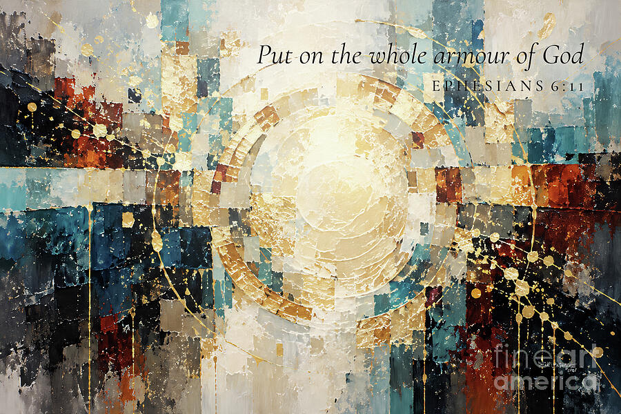 Ephesians 6 11 Bible Verse Wall Art, Put On The Whole Armour Of God Painting by Mark Lawrence