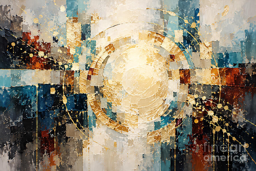 Abstract Geometric Burst Painting - Ephesians 6 11. Put On The Full Armor Of God. Stand Firm Spiritual Warfare Christian Wall Art by Mark Lawrence