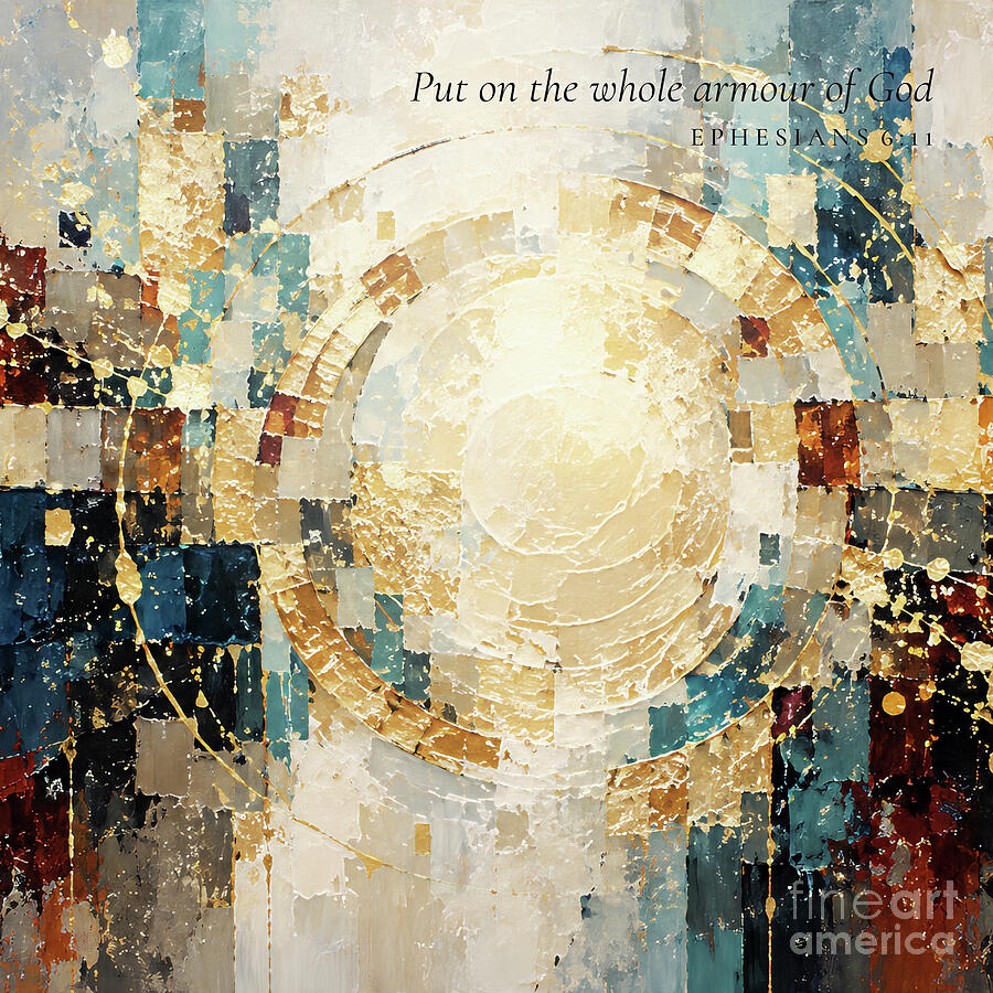 Ephesians 6 11 Square Christian Art, The Armour Of God Painting by Mark Lawrence