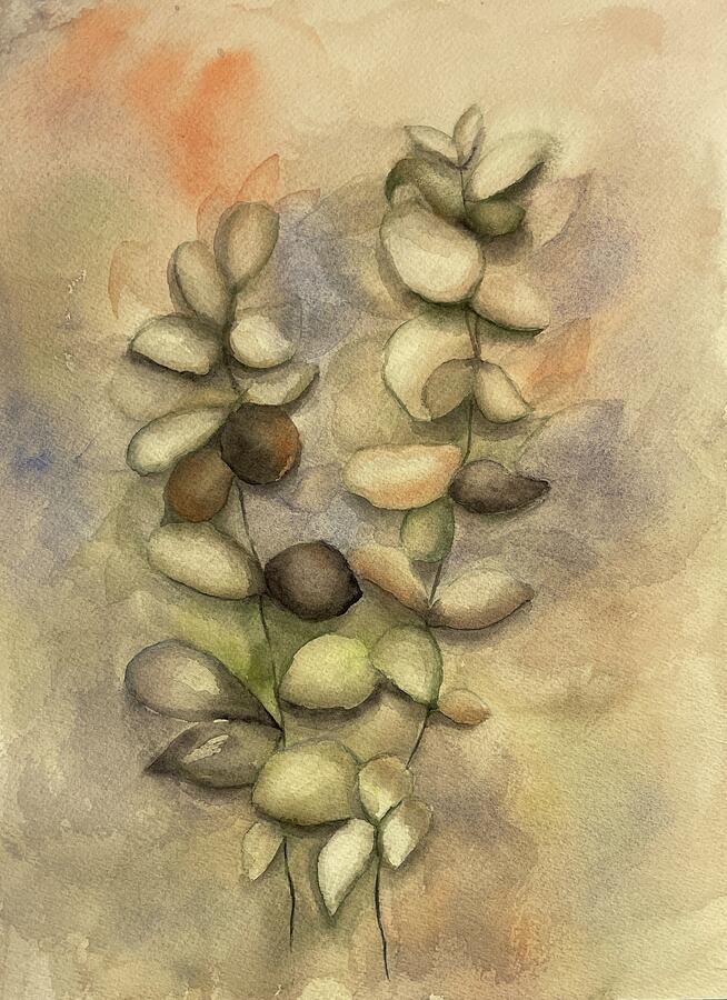 Eucalyptus Leaves Painting by Judy Strickland