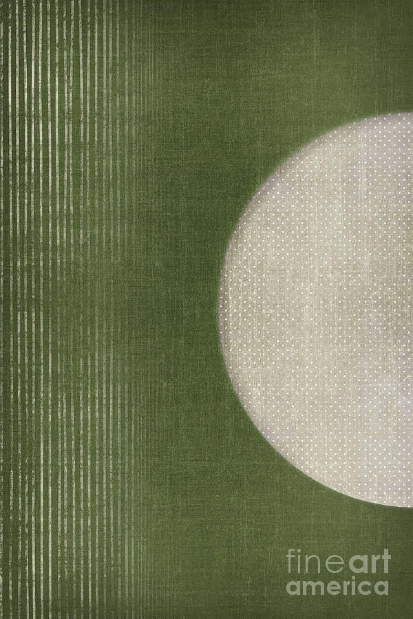 Green and Ivory Geometric Design Digital Art - Evergreen Circle No1 by Ema Paraschiv