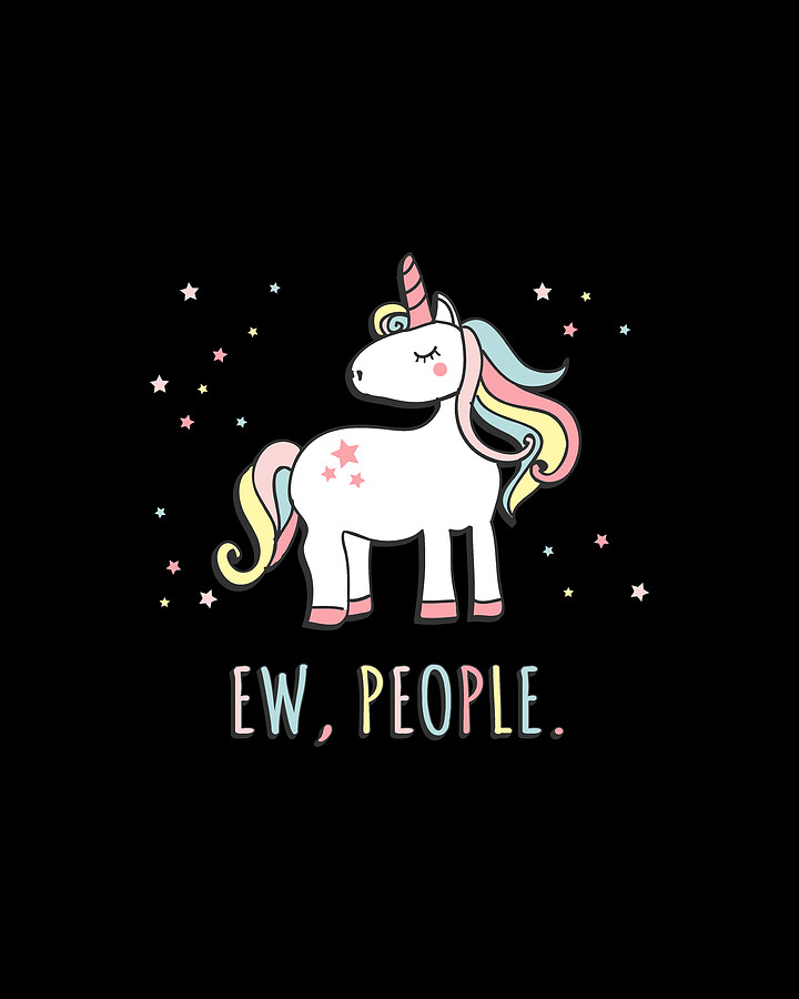 Ew People Cute Unicorn Digital Art by Flippin Sweet Gear