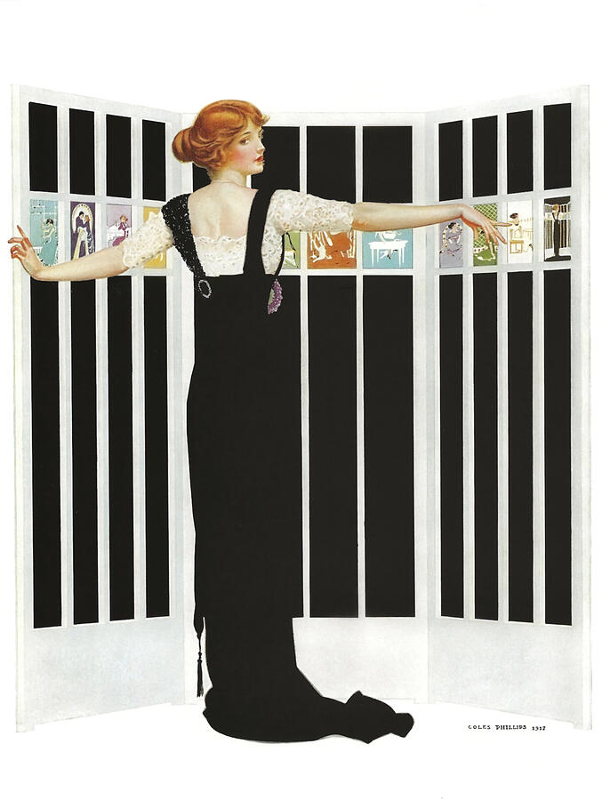 Fadeaway Girl - Folding Screen by Coles Phillips Painting by Coles Phillips
