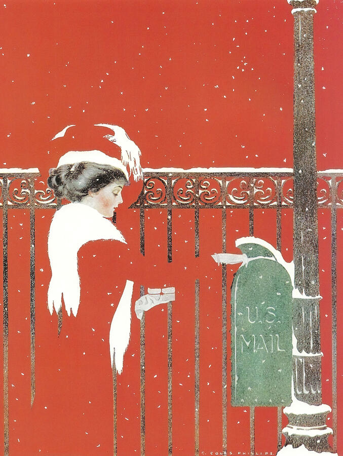 Fadeaway Girl - The Christmas Card by Coles Phillips by Coles Phillips