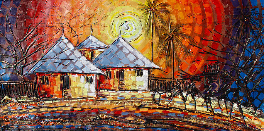 Family Homeward Painting by Paul Gbolade Omidiran