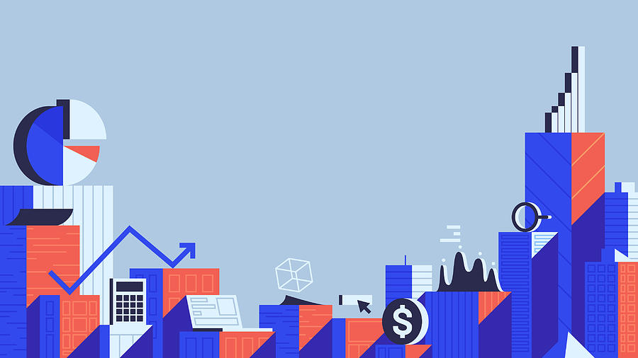Financial city vector illustration Drawing by Muharrem huner