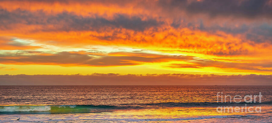 Fire Sunset over the Pacific Photograph by William Gunn
