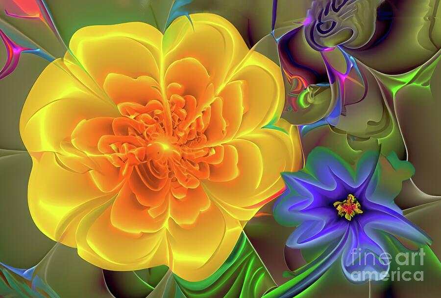 Vibrant Abstract Flowers Digital Art - Floral Abstract 39 by William Gunn
