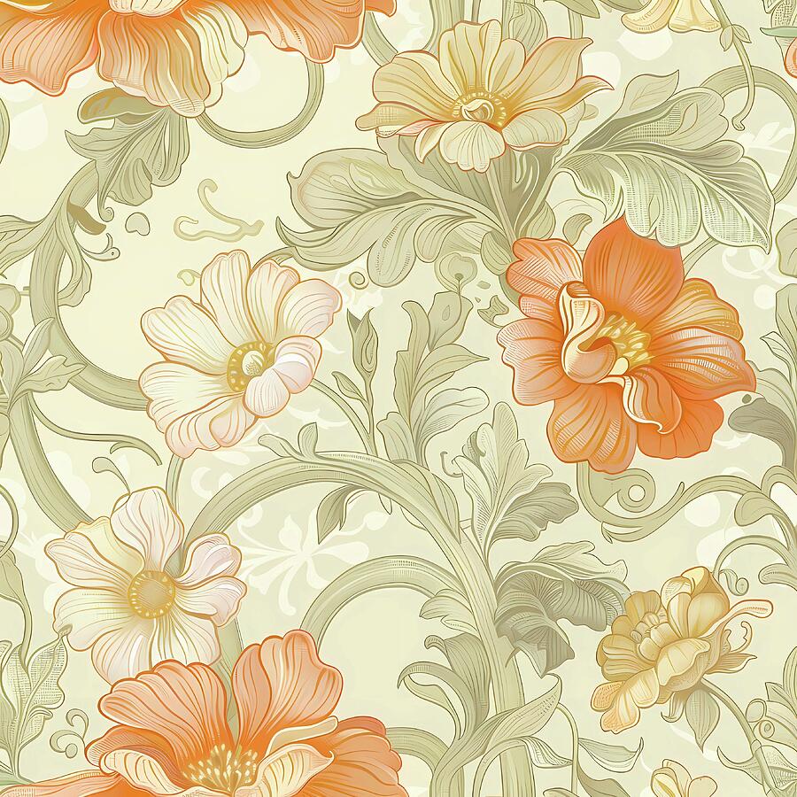 Floral_patterns_with_vintage_feel_No 1 Digital Art by Andre Petrov