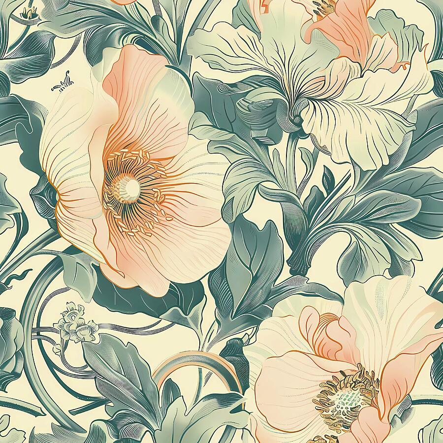 Floral_patterns_with_vintage_feel_No 3 Digital Art by Andre Petrov