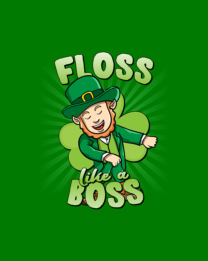 Floss Like a Boss St Patricks Day Leprechaun Digital Art by Flippin Sweet Gear