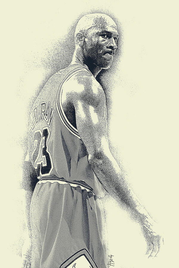 Focus of Michael Jordan Digital Art by Gradify Creations