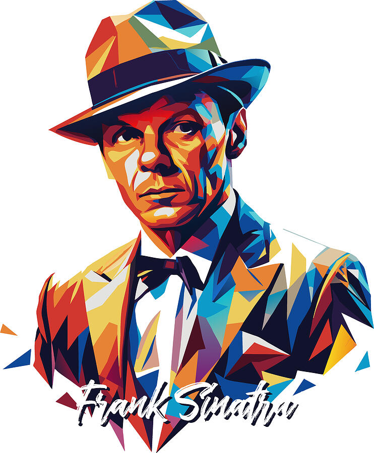 Frank Sinatra in WPAP Pop Art Digital Art by Vector Artnesia