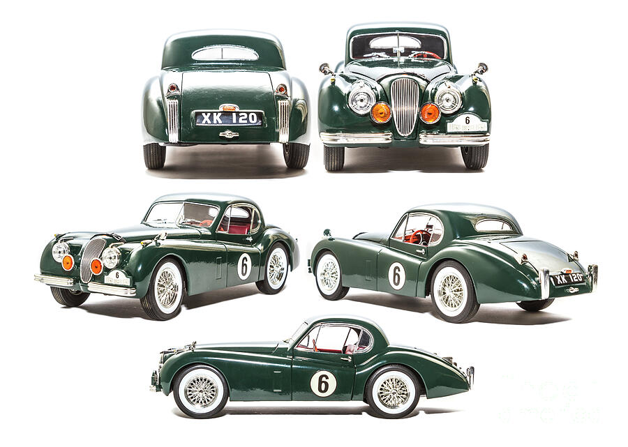 Classic Green Jaguar XK120 Models Photograph - From all angles by Jorgo Photography