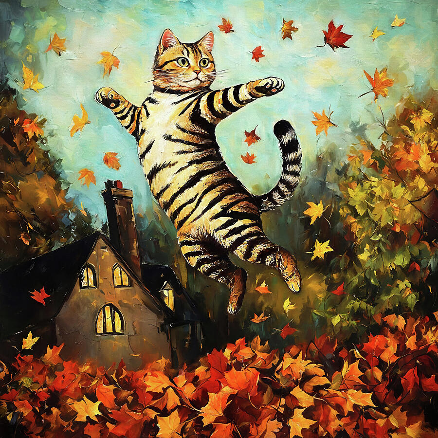 Fun Fall Cat by Peggy Collins