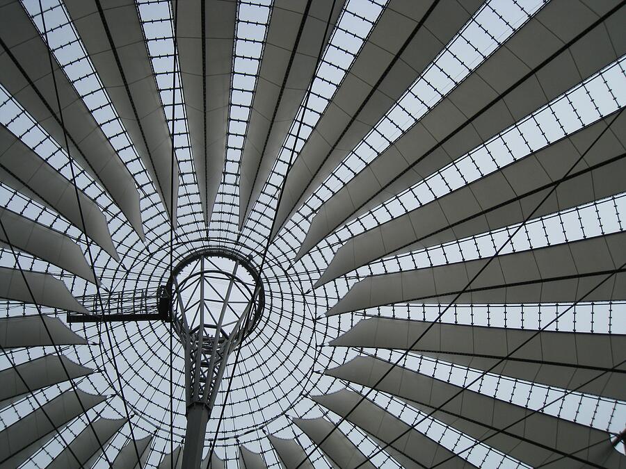 Futuristic Berlin, The Sony Centers Geometric Roof Photograph by Travel Essayist