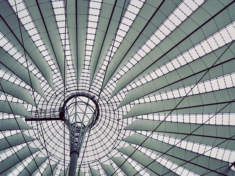 Futuristic Symmetry of Berlin, The Sony Centers Architectural Canopy Photograph by Travel Essayist