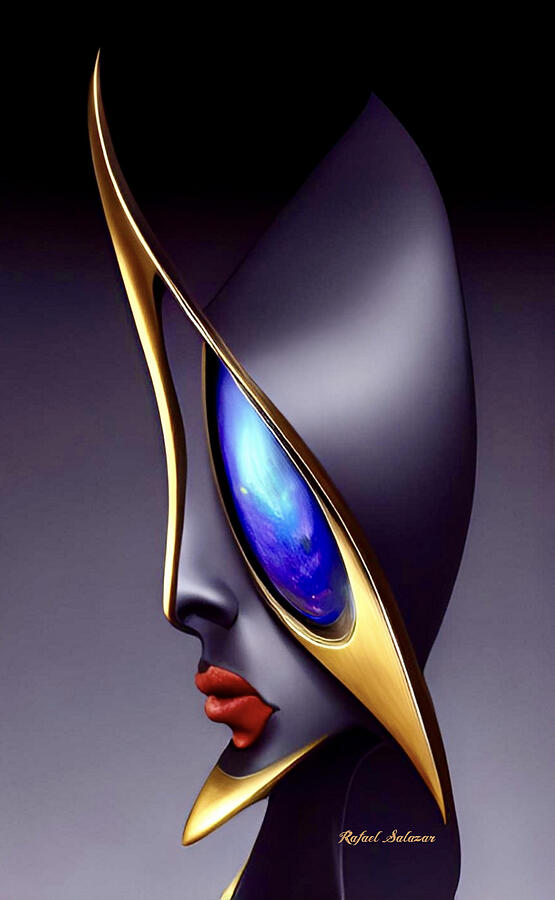 Galacta Visage Digital Art by Rafael Salazar