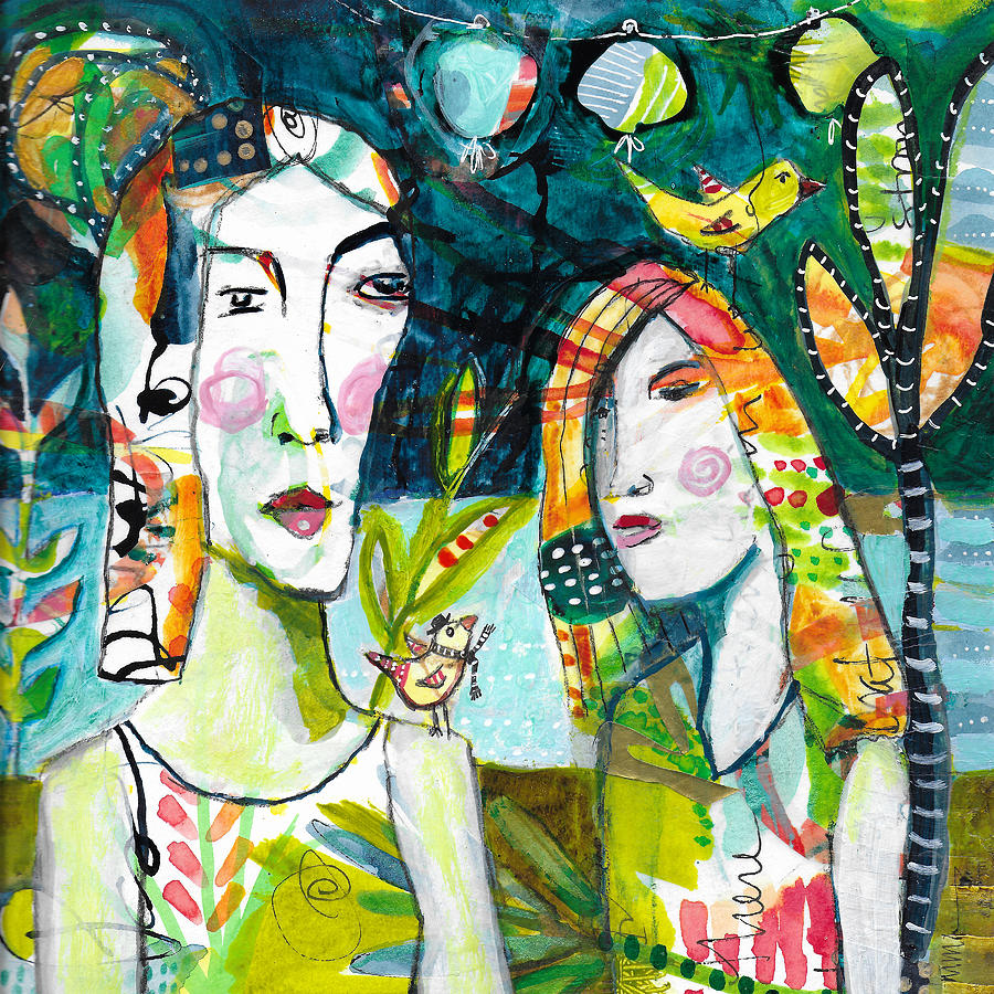 Garden Friends Mixed Media by Mary Conner