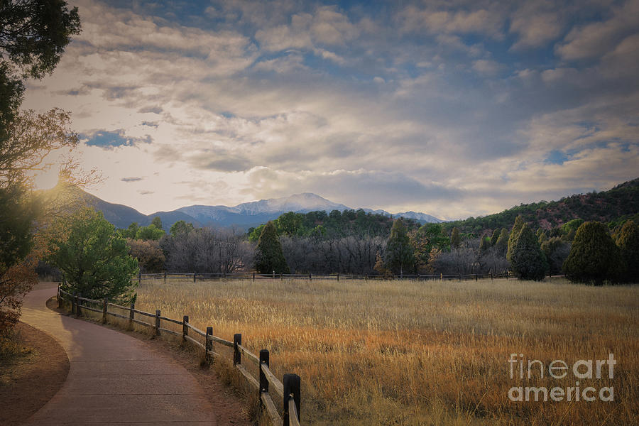 Garden of the Gods and Pikes Peak, Central gardens pathway Photograph by Abigail Diane Photography