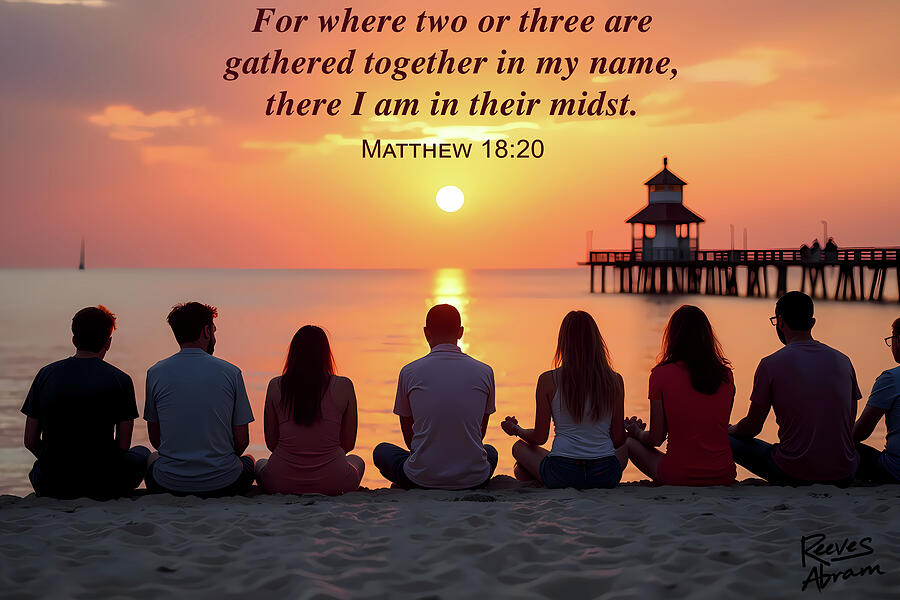 Gathered in His Name Mixed Media by Reeves Abram - Pastor Reeves Studio - Metal Posters